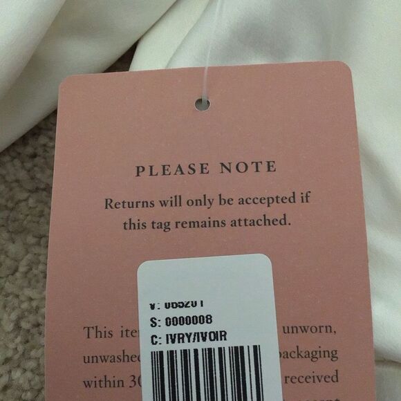 NWT Anthropologie BHLDN Maya Long-Sleeve Twist Satin Mini Dress Ivory - Picture 7 of 16